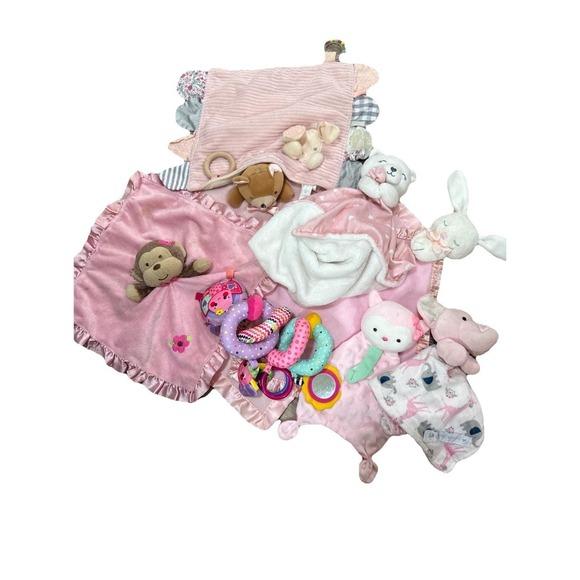 Carter's Other - Baby Lovey Lot Blanket Rattle First‎ Snuggie Bunnies Bears Elephant Monkey Pinks